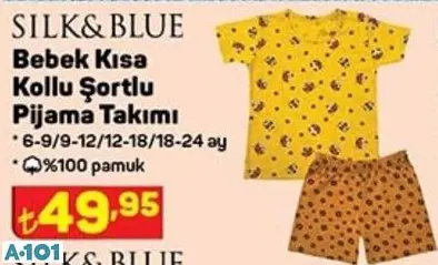 SİLK&BLUE KISA KOLLU ŞORTLU PİJAMA TAKIMI SİLK&BLUE KISA KOLLU ŞORTLU PİJAMA TAKIMI